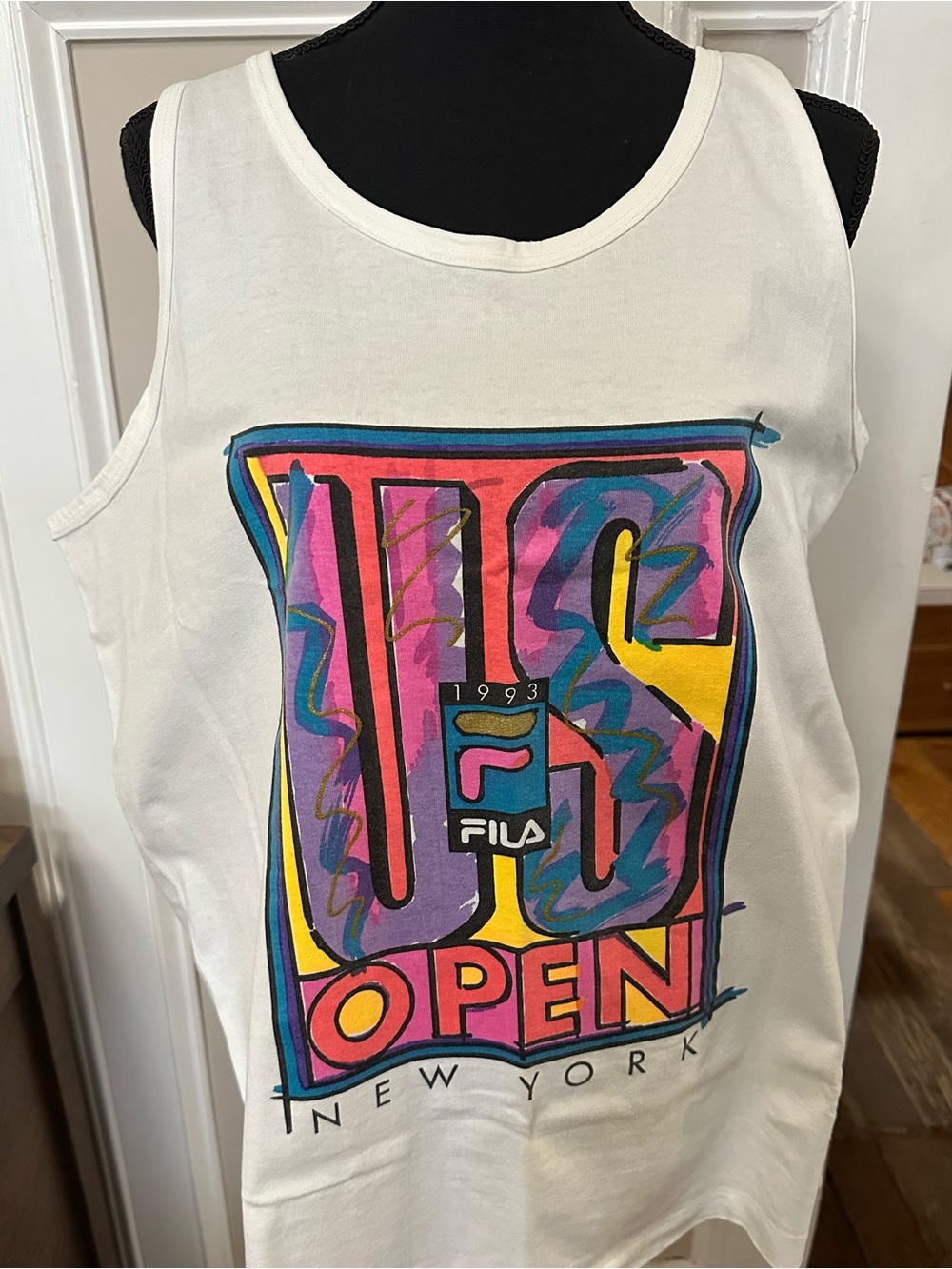 Vintage 1993 US Open Fila White Tank Top